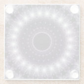 繊細なファンシー黒と白のラウンドレース ガラスコースター (裏面)