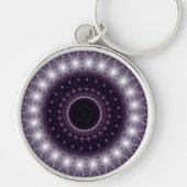 繊細なファンシー黒と白のラウンドレース キーホルダー (正面)