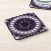 繊細なファンシー黒と白のラウンドレース コースター (左側)