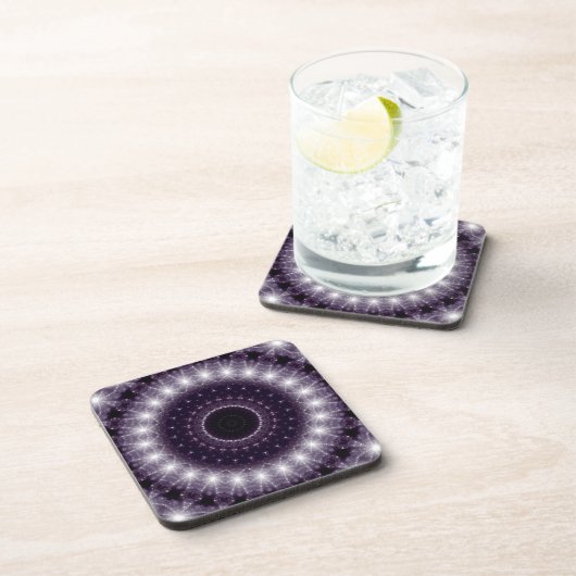 繊細なファンシー黒と白のラウンドレース コースター (右側)