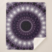 繊細なファンシー黒と白のラウンドレース シェルパブランケット (正面)