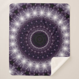 繊細なファンシー黒と白のラウンドレース シェルパブランケット