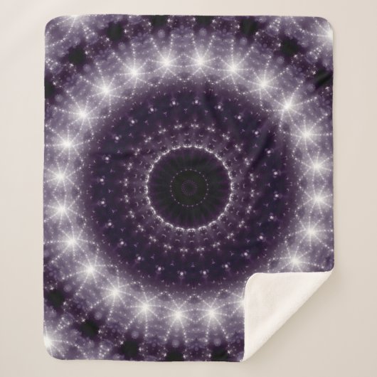 繊細なファンシー黒と白のラウンドレース シェルパブランケット (正面)