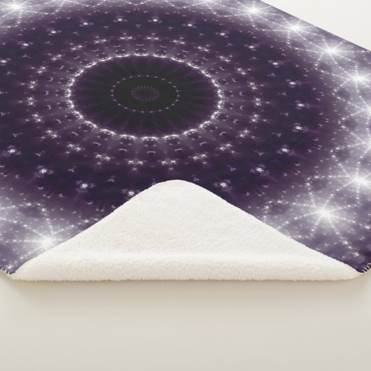 繊細なファンシー黒と白のラウンドレース シェルパブランケット (3/4)