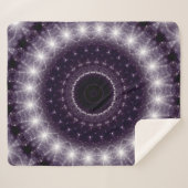 繊細なファンシー黒と白のラウンドレース シェルパブランケット (正面(横))