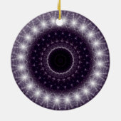 繊細なファンシー黒と白のラウンドレース セラミックオーナメント (裏面)