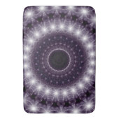 繊細なファンシー黒と白のラウンドレース バスマット (正面縦)