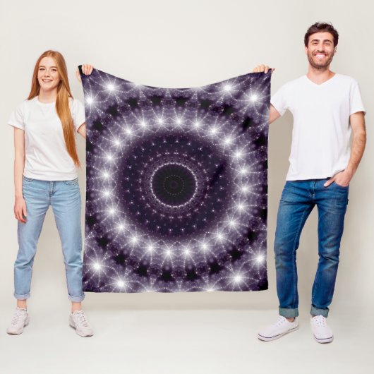 繊細なファンシー黒と白のラウンドレース フリースブランケット (インサイチュ)