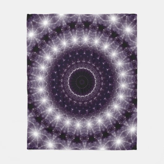 繊細なファンシー黒と白のラウンドレース フリースブランケット (正面)