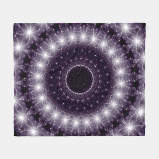 繊細なファンシー黒と白のラウンドレース フリースブランケット (正面(横))