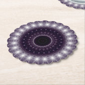 繊細なファンシー黒と白のラウンドレース ペーパーコースター (アングル)