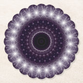 繊細なファンシー黒と白のラウンドレース ペーパーコースター (正面)