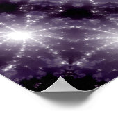 繊細なファンシー黒と白のラウンドレース ポスター (角)