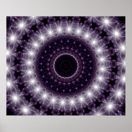 繊細なファンシー黒と白のラウンドレース ポスター