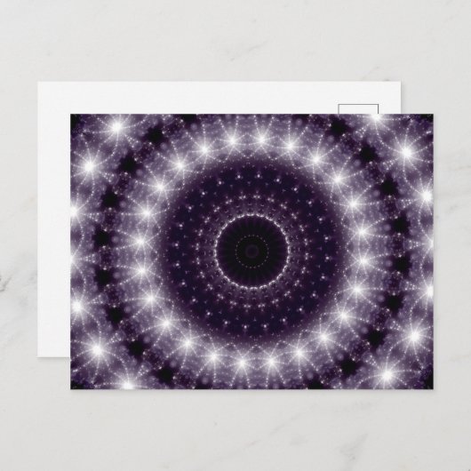 繊細なファンシー黒と白のラウンドレース ポストカード (正面/裏面)