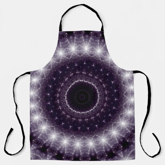 繊細なファンシー黒と白のレースパターン エプロン (正面)