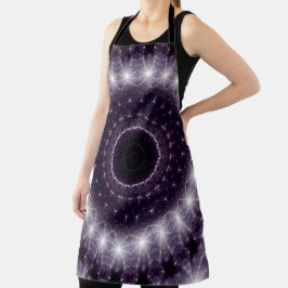 繊細なファンシー黒と白のレースパターン エプロン