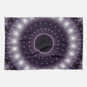 繊細なファンシー黒と白のレースパターン キッチンタオル (横)