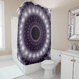 繊細なファンシー黒と白のレースパターン シャワーカーテン