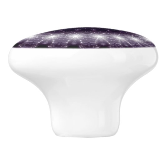 繊細なファンシー黒と白のレースパターン セラミックノブ (側面)