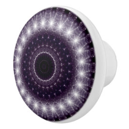 繊細なファンシー黒と白のレースパターン セラミックノブ