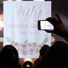 繊細なフェミニン赤面フォトブース タペストリー