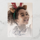 繊細なフォイルのレビュー写真の喜びの年 箔シーズンカード (正面)