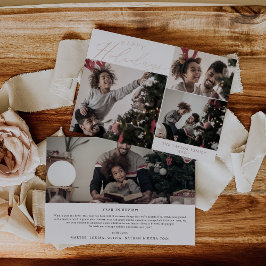 繊細なフォイル幸せな休日4フォトニュースレター 箔シーズンカード