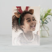 繊細なフォイル幸せな新年の写真年レビュー中 箔シーズンカード (立ち正面)