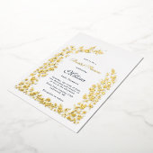 繊細なフラワーアーチブライダルシャワー結婚ズ 箔招待状 (回転した状態)