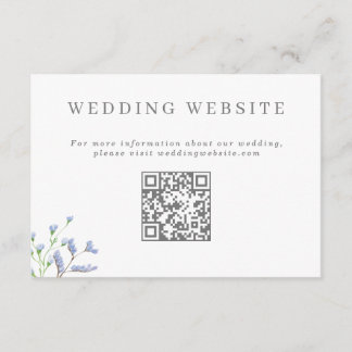 繊細なフランスのブルー結婚のウェブサイトQRコードEnclo エンクロージャーカード