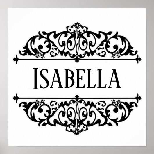 繊細なフレームに名前を入れてオーダーメイド ポスター (正面)