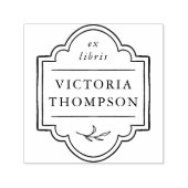 繊細なフレームのエレガントな Ex Libris 書籍プレート セルフインキングスタンプ (デザイン)