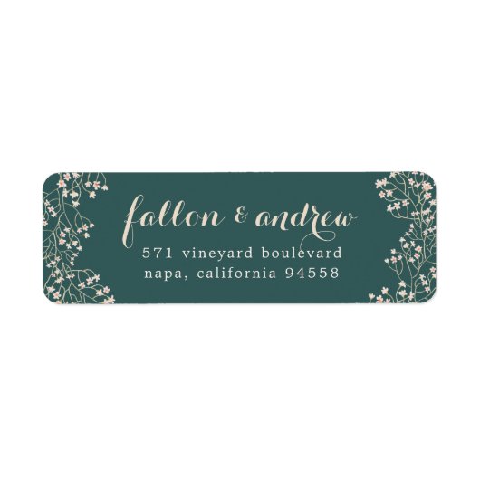 繊細なフレーム差出人住所 ラベル (正面)