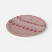 繊細なフローラでピンク色の模様 ペーパープレート (アングル)