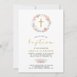 繊細なフローラとコットンバプテスマ 招待状