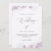 繊細なフローラと書結婚道 招待状 (正面/裏面)
