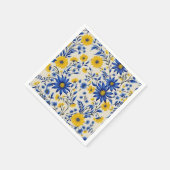 繊細なフローラのコーンフラワーと黄色の花 スタンダードカクテルナプキン (角)