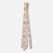 繊細なフローラのシームレスなパターン ネクタイ (正面)