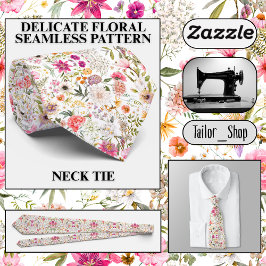 繊細なフローラのシームレスなパターン ネクタイ