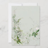繊細なフローラの結婚緑 招待状 (裏面)