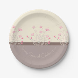 繊細なフローラデザインパターン ペーパープレート