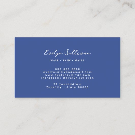 繊細なフローラブルーの陳腐な名刺 名刺 (裏面)