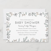 繊細なフローラベビーシャワー招待状 招待状 (正面)