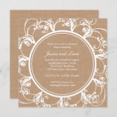 繊細なフローラリハーサルディナー招待状オンバーラップ 招待状 (正面/裏面)