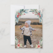 繊細なフローラリース | あなたの写真 | バースデー 招待状 (裏面)