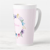 繊細なフローラリース カフェラテマグ (右アングル)