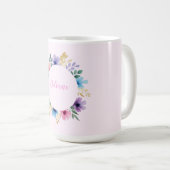 繊細なフローラリース コーヒーマグカップ (正面右)