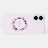 繊細なフローラリース iPhone 16ケース (裏面横)