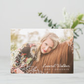 繊細なフローラ写真の卒業発表 案内状 (スタンド正面)